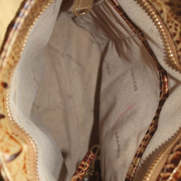 **AUTHENTIC** BRAHMIN MINI QUINN LEATHER CROSSBODY BUCKET BAG TOASTED ALMOND - Picture 7 of 9